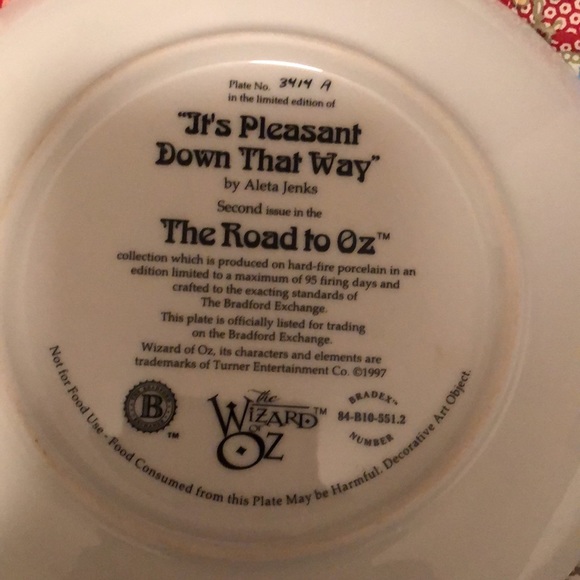 Wizard of Oz Collector Bradford Exchange 4 Plates - Picture 5 of 5
